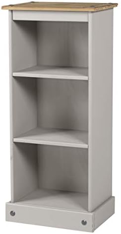 Mercers Furniture Corona Grey Wax Low Narrow Bookcase