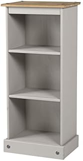 Mercers Furniture Corona Grey Wax Low Narrow Bookcase