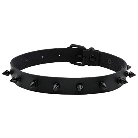 Manfnee Punk Gothic Choker Halsband Halskette PU Leder Spike Nieten Halsband für Männer Frauen Cover
