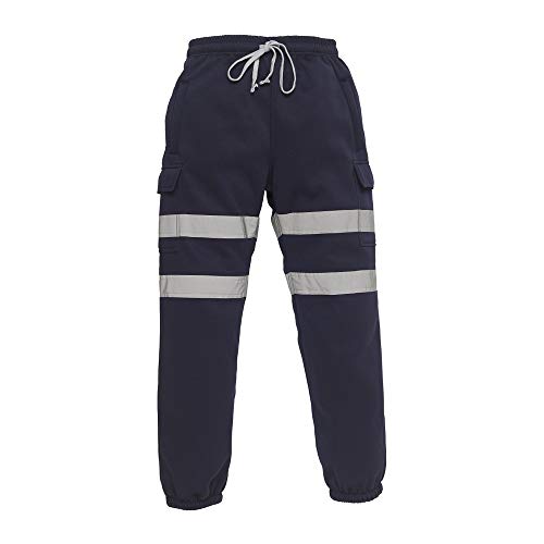 Yoko Adults Unisex Hi Vis Jogging Pants (M) (Navy Blue)