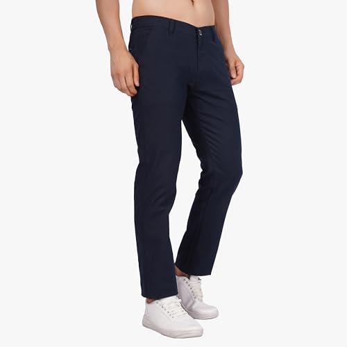 Image of Men's Regular Fit Linen Trousers | Slim Fit Lightweight Casual Pants | Stylish Dress Pants for Office or Travel | Premium Luxury Linen Trouser Pant with Breathable Comfort