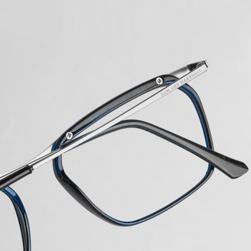 Image of SAM AND MARSHALL CHARLIE Eyeglasses - Light Weight Blu-Cut Computer Glasses With Tinted Metal Frames - Prescription Friendly Rectangle Shape for Men & Women