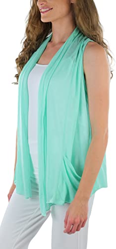Image of ToBeInStyle Womens Open Front Casual Shrug Lightweight Layering Cardigan Sleeveless or Short Sleeve