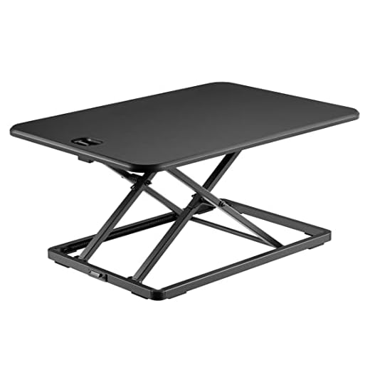Mount-It! Tabletop Desk Riser - Height Adjustable Desk Converter | No Assembly Required | Stand Up Desk Station Holds All Your Devices -Steel and Aluminum Frame