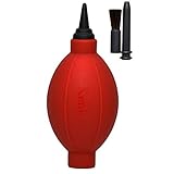 ケンコー(Kenko) クリーニング用品 パワーブロワー ダブルノズルセット ロング/ショートノズル交換式 シリコン製 強力噴射 ブラシ付 レッド KPB2-DN RD