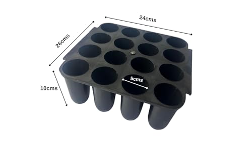 Image of Ecoflo Root Trainer Reusable Seedling Trays Plastic Plants Nursery Seedlings Starter Cups Seed Germination Tray for Primary Germination for Seeds 16 Cells 130cc Black - Pack of 1no.