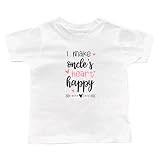 I Make Oncle's Heart Happy Black or White Infant or Toddler T-Shirt, Niece or Nephew Present, Kid Shirt, Valentine's (Oncle Heart Happy Shirt)