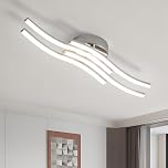 Dorlink Led Ceiling Light, 4 Built-in Wave Led Boards Design Ceiling Lamps, 24W 4500K Neutral Light Chandelier,52cm 2160LM Silver Ceiling Lighting for Living Room Bedroom Kitchen Hallway Office