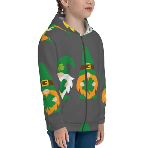 Spring St Patrick’S Day Irish Gnomes Kids Pullover Hoodies Boys Zip Up Sweatshirts Girls Athletic Clothes with Pocket4