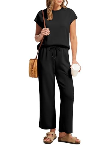 SAMPEEL Two Piece Sets for Women Summer Vacation Outfits Cap Sleeve Tops Lounge Matching Sets Clothing Beach Fashion Clothes3