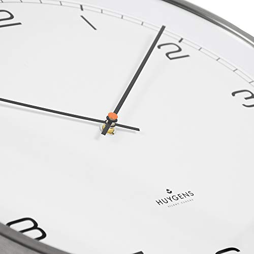 Huygens One45 White Arabic Wall Clock | Stainless Steel #TOP3
