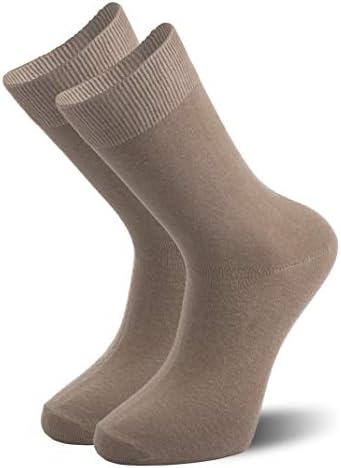 STRATO COTTON Plain Everyday Crew Socks, Cotton Rich Dress Socks, Size 6-10