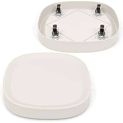 Coadura Plant Caddy with Wheels 11.2 Inch - 2 Pack Plant Caddy on Wheels Heavy Duty,Plant Dolly Plant Tray with Invisible Wheels Planter Caddies Indoor/Outdoor, Off-white Cover