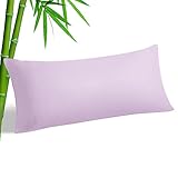 BEDELITE Body Pillow Case Cover, Rayon Made from Bamboo, Cooling Body Pillow Cover for Hot Sleepers and Night Sweats, Breathable & Silky Soft Full Long Pillow Case (Light Purple, 20x54 Inches)