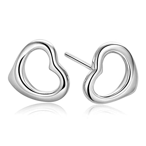 Pendientes de corazón románticos en plata 925 perfectos para el estilo diario