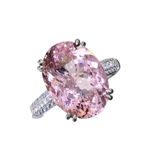 925 Sterling Silver Shining Oval pink diamond ring Wedding ring Engagement ring CZ Ring Emerald cut rings Diamond Rings Women jewelry rings statement