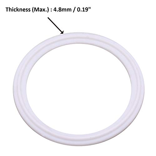 Image of DERNORD PTFE (Teflon) Tri-Clamp Gasket O-Ring - 3 Inch Style Fits OD 91MM Sanitary Pipe Weld Ferrule (Pack of 5)