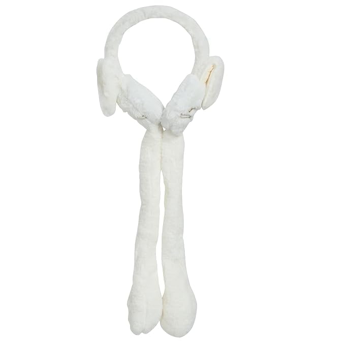 Women Winter Plush Soft Winter Movable Bunny Ear Earmuff (White)-image-34