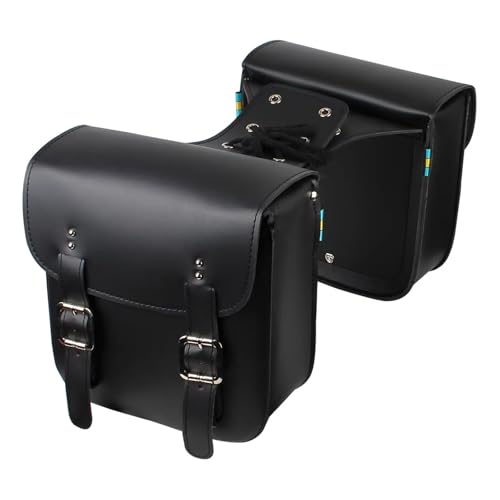Sacs latéraux moto cuir et pochette rangement outils de selle grande capacité