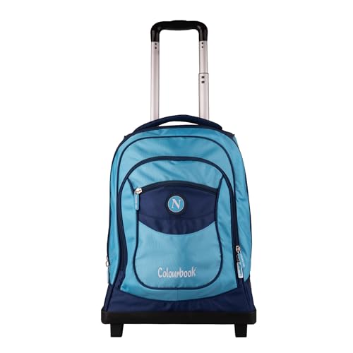 Colourbook Napoli - Zaino Trolley Scuola Con Sciarpa, Spallacci Uso Zaino, Scocca Antiurto, (Azzurro)