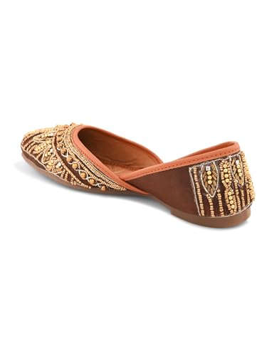 Image of XE Looks Jutti | Handcrafted Ethnic Punjabi Jutties with Intricate Bead & Sequin Embellishments | Comfortable & Stylish Footwear For Girls & Women