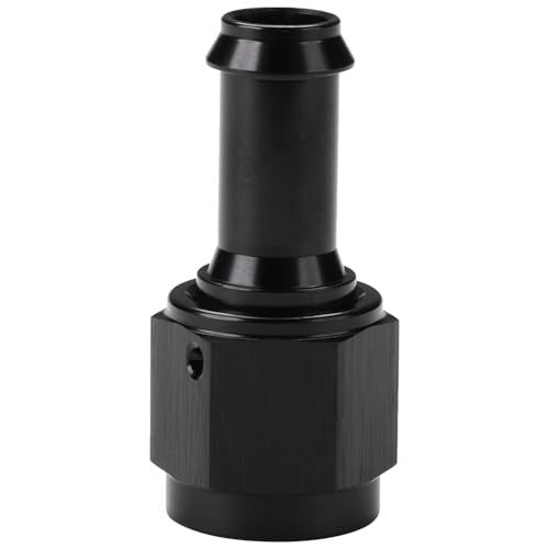 Podavelle 6AN Female to 3/8 Barb Hose Fitting Adapter Straight Swivel Aluminum Black