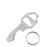 1pc 6-in-1 Stainless Steel Multi-Tool Keychain with Bottle Opener, Hex Wrench, Screwdrivers, Ruler & File Compact Portable Design for Outdoor & Everyday Use