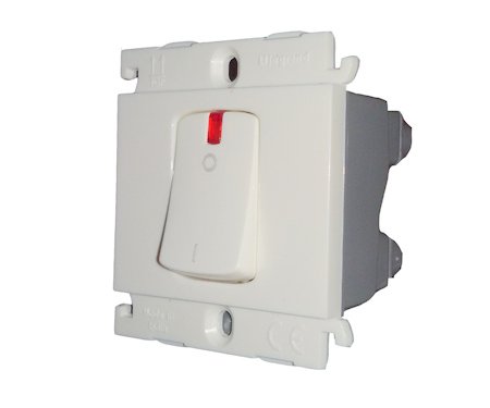 Legrand Mylinc Plastic 32A DP Indicator Switch (White), Push Button, 1_Way