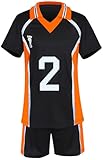 Gurbanton Disfraz de anime para uniforme de voleibol de escuela secundaria, camisa y pantalones cortos, 2-sugawara Koushi, M