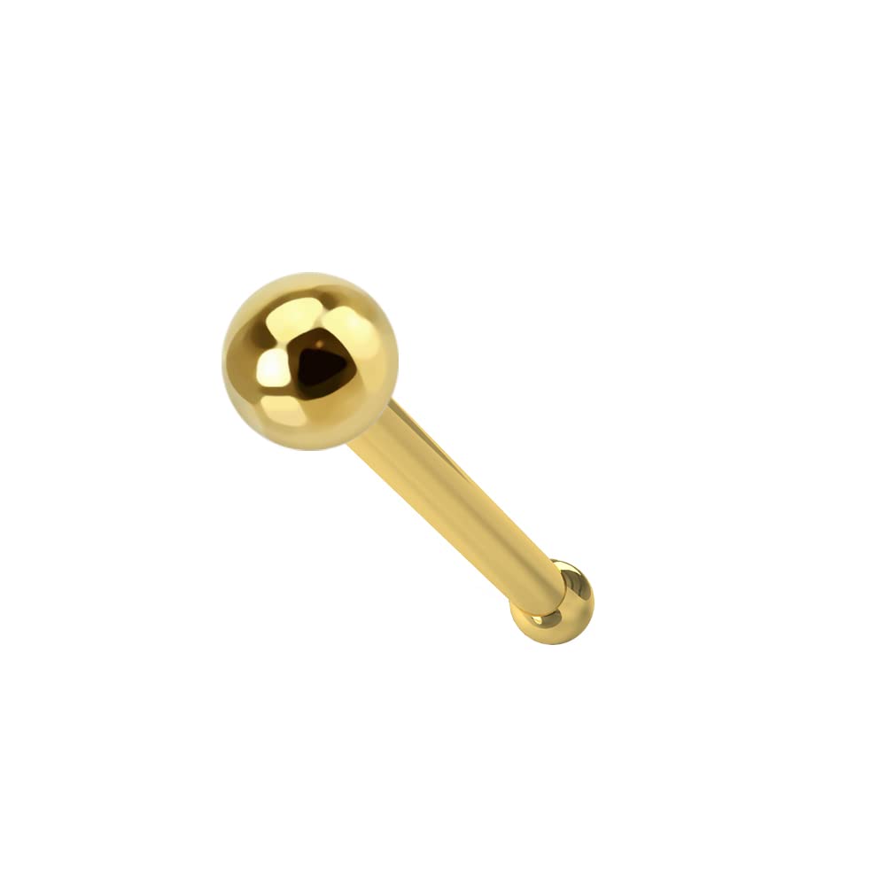 Monster Piercing 14K Amarillo Oro Llano Superior 22 Calibre Nariz Hueso Nariz r?Tula Piercing