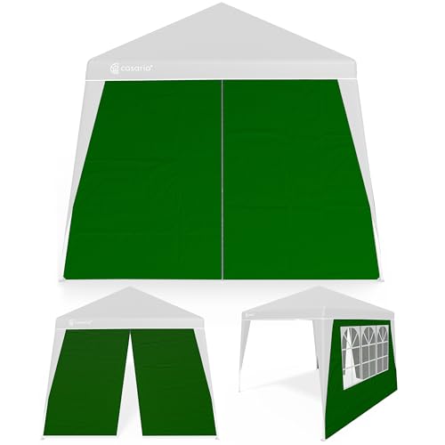 CASARIA® 2X Parois latérales tonnelle de Jardin 3x3m imperméable fenêtre Fermeture éclair Panneau latéral Mur côté pavillon Pop-Up Vert
