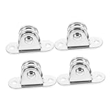 MAGICLULU 4 set Pulegge di Sollevamento con Ruota di Ritorno Carrucole Pesanti per Corda Scorrevoli e Versatili per Soffitti Tende e Piscine Capacità di Carico Elevata