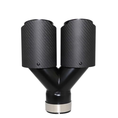 Tuyau d'échappement en fibre de carbone mate double sortie Y 67mm 101mm