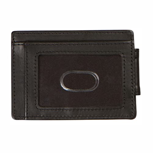 Premium Leather Magnetic Money Clip Card Wallet For Men, RFID Mens Wallet, Black