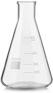 50 ml, Erlenmeyer Flasks, Narrow Mouth, 3.3 Borosilicate Glass, Graduated, Pack of 12