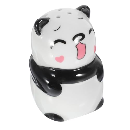 SOLUSTRE Panda Ceramic Seasoning Shaker Cute Kitchen Jar Lightweight and Spice Holder for Storing Condiments and Table Decor