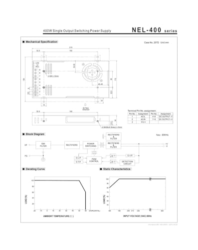 Alimentation à découpage 4.2V NEL-400-4.2 haute performance 400W - 5