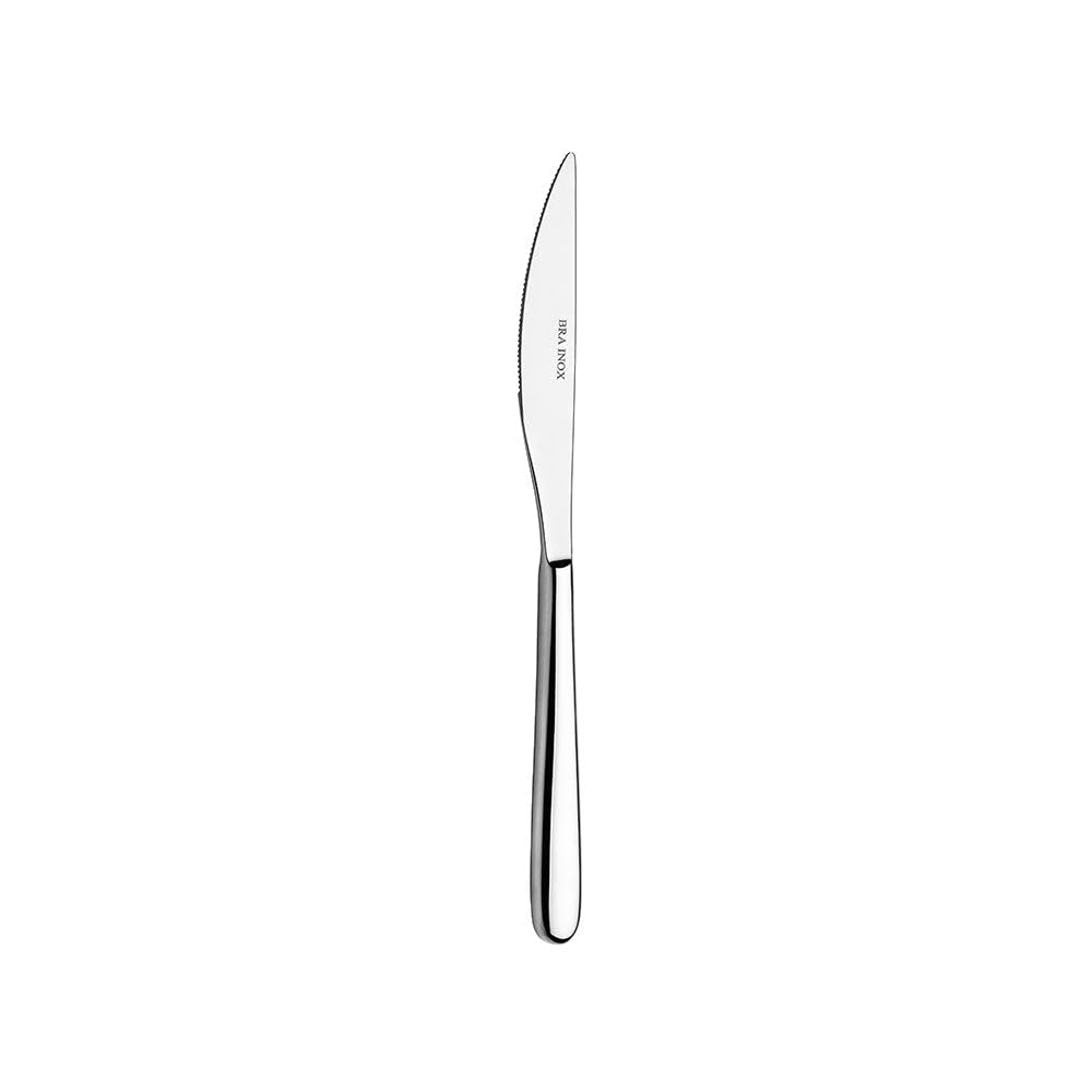 BRA Napoli | Set 24 pezzi posate, acciaio inossidabile 18/10, finitura lucida brillante, adatte alla lavastoviglie, spessore 4 mm, con coltello bistecca