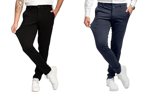 Pantalon Homme Noir et Marine en Lot de 2 | Performance Pants Taille 34/32