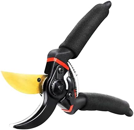 Professional Bypass Pruning Shears – Heavy-Duty, Premium Titanium Garden Shears, Ultra Sharp Hand Pruner Secateurs, Hand Pruners, Garden Clippers Hedge Shears With Non-slip Handle Garden Tools