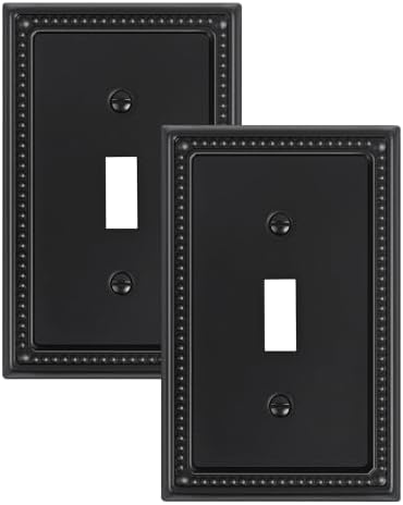 TREEWELL 2-Pack Single Toggle Light Switch Cover Plate, Black