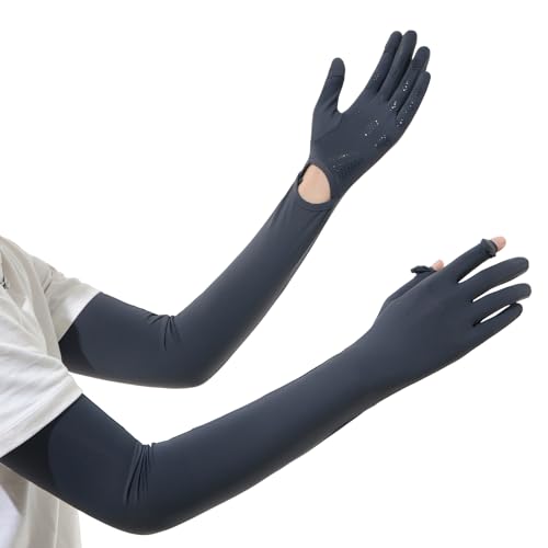 apaepr UV Protection Gloves for Women Full Finger Sun Gloves UPF 50+ Driving & Cycling Gloves Lightweight Touchscreen Breathable Non-Slip for Outdoor Activities (Black B One Size)