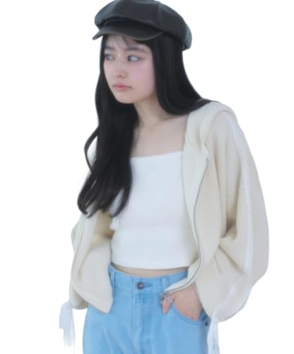 [ウィゴー] レース リボン ニット パーカー レディース F ホワイトアイボリー