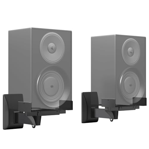 WORLDLIFT 大型スピーカー 壁掛け金具 耐荷重各25kg さ調節可能140-280mm スピーカー スタンド 8°上下傾斜 45°左右回転 滑らないフック スピーカ壁掛けブラケット 2個セット