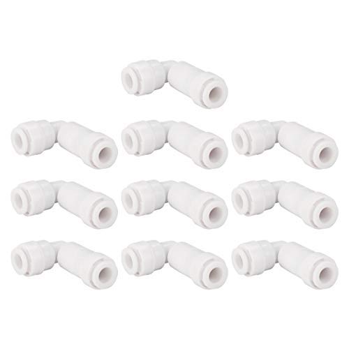 10 piezas 1/4 pulgadas OD L Tipo Conexión rápida de tubo de agua purificador de agua conexiones de tubo de manguera conector conector filtro manguera manguera para sistema de ósmosis inversa