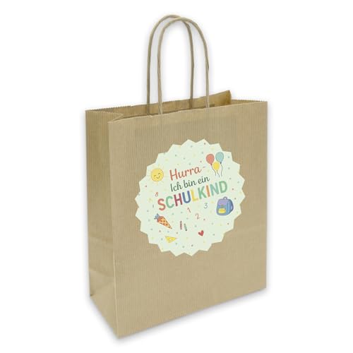 itenga Geschenkverpackung Einschulung Geschenktüte aus Papier inkl....