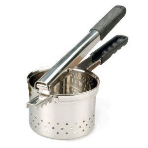 RSVP International Endurance® Jumbo Potato Ricer | Mash Potatoes, Fruits, Vegetables & More | Extra Large Ricing Basket | Pot Resting Extension | Dishwasher Safe