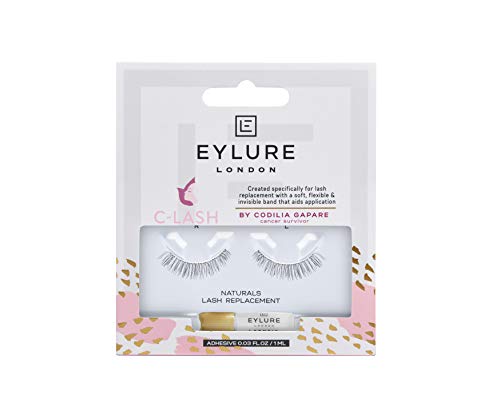 Eylure London C-Lash False Lashes, Reusable, Adhesive Included, 1 Pair (Naturals)