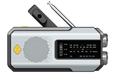 2台多機能防災ラジオ LEDライト ソーラーラジオ AM/FM SOS 2台 USB充電 スマホ充電 手回し 懐中電灯 防水 非常用 ランタン 防災グッズ 台風 地震 停電対策 コンパクト (シルバーグレー*2,2000mAh)