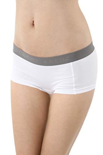 Shorty Boxer Femme ALBERT KREUZ en Coton Stretch Blanc Confortable